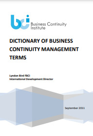 DICTIONARY OF BUSINESS CONTINUITY MANAGEMENT TERMS